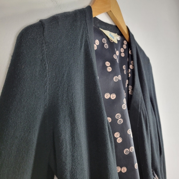 Anthropologie Monogram HWR Button Print Long Sleeve Open Front Cardigan - Picture 3 of 9